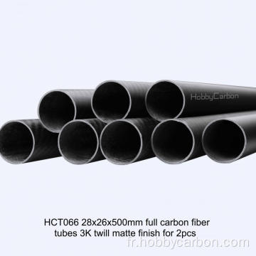 Tube en fibre de carbone 25 mm - Flèche 450 mm